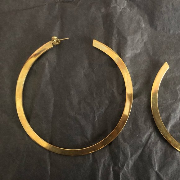 Oversized Handmade Brass Hoops - Picture 3 of 4